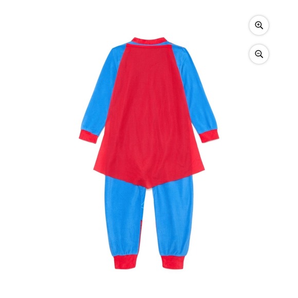 Superman Fleece Pajamas Boys L 10-12 Costume One Piece Flame Resistant NWT - Picture 4 of 10
